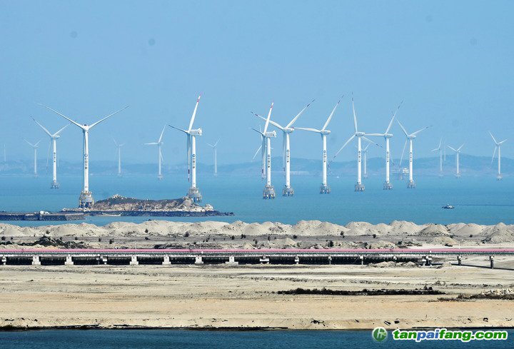 2021年3月9日，三峽福清興化灣海上風(fēng)電場。新華社記者 林善傳 攝